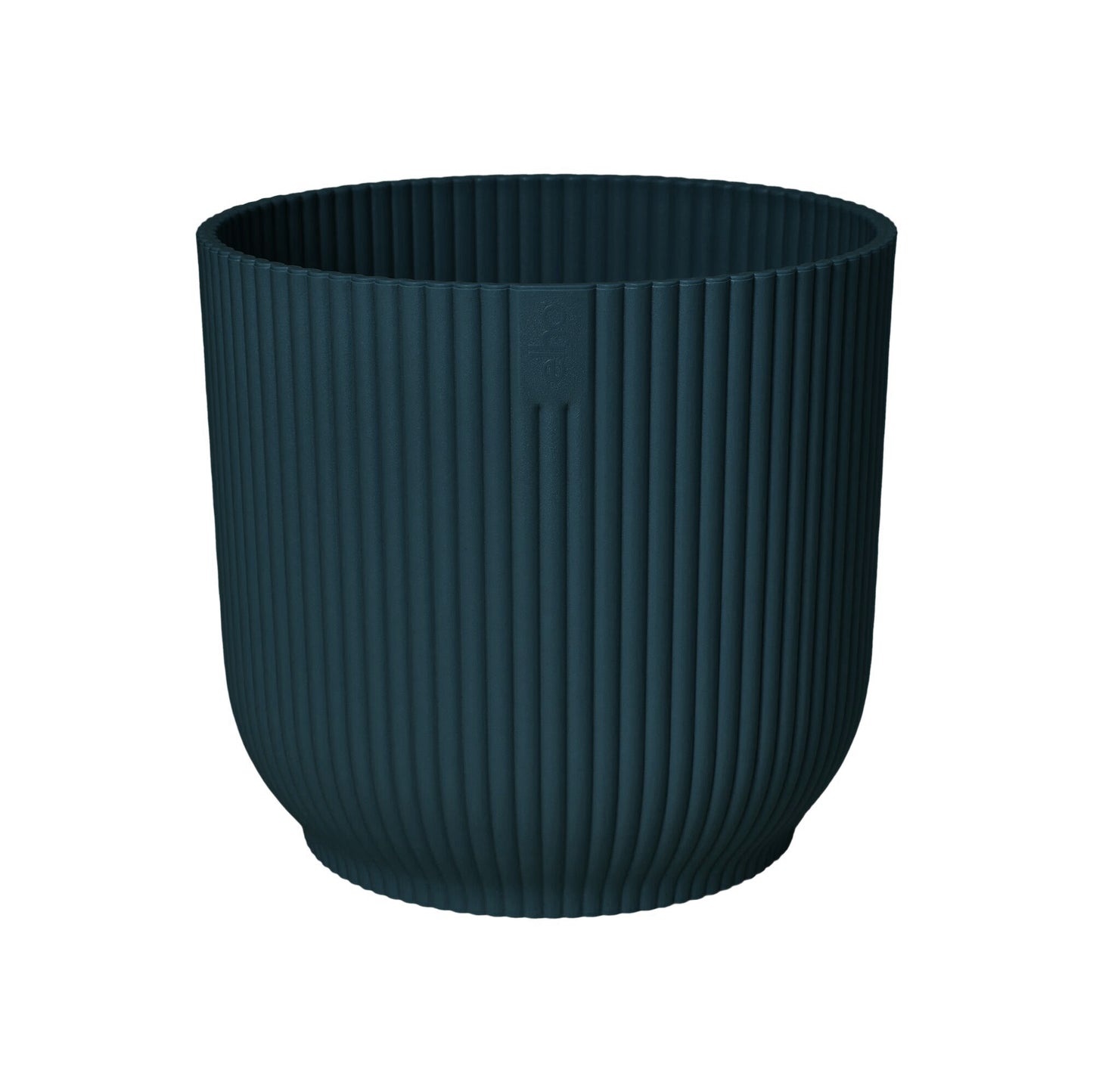 cache pot format rond bleu diamètre 14 cm et hauteur 12 cm. Pot en plastique recyclé très léger et moderne. pot pour intérieur. Kipok. 