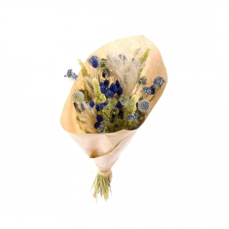 Livraison bouquet fleurs sechees mix bleu. Fleurs sechees naturelles pour grand vase et petit vase. Kipok