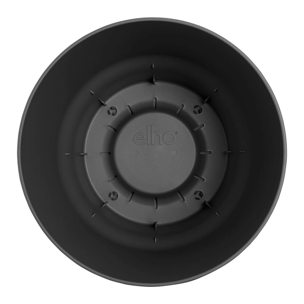 pot de fleurs en plastique rond noir. Interieur pot avec des trous pour évacuer eau avec réservoir. Grand pot pour plante intérieur et exterieur. Kipok