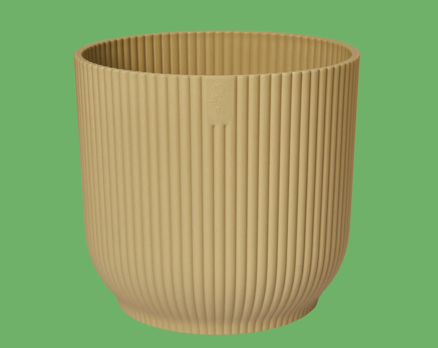 cache-pot rond jaune pour plante intérieure. Cache pot moyen 14 cm diamètre. Kipok cache pot en plastique recyclé jaune et très leger. cache pot fleurs.