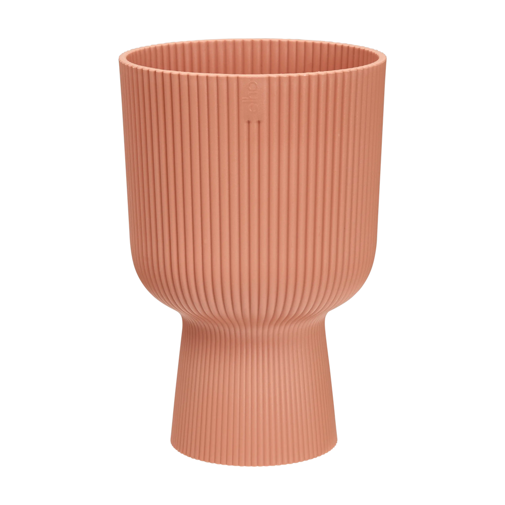 cache pot rose en plstique recyclé. cache pot vase 20 cm. Pot de fleur sur pied de couleur rose . Pot pour plante intérieur. KiPok